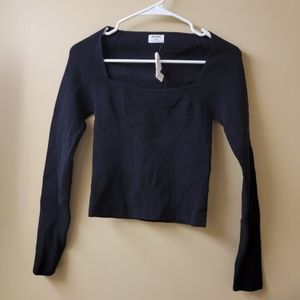 Cotton On Ribbed Fashion Detail Long Sleeve NWT Black Medium